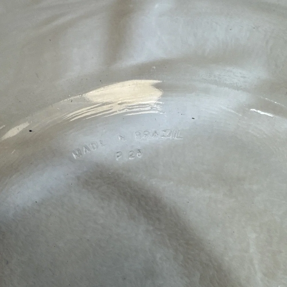 Vintage Marinex Glass Round Casserole Baking Dish Made in Brazil Clear P28‎